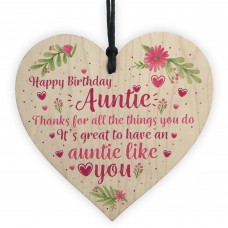 Auntie Gifts For Birthday Shabby Chic Wood Heart Best FRIEND