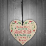 Mother In Law Friendship Birthday Thank You Gift Wood Heart Sign