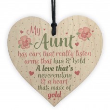 Best Friend Auntie Heart Gift Wood Chic Sign Birthday Keepsake