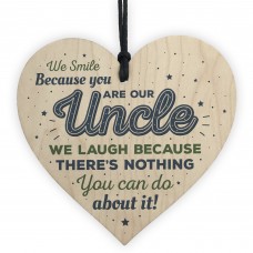 Novelty Uncle Gift Funny Wooden Heart Birthday Sign Present