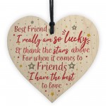 Handmade Best Friend Sign Friendship Plaque Wooden Heart Gift