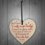 Handmade Best Friend Sign Friendship Plaque Wooden Heart Gift