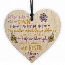 BESTIE Best Friend Friends Plaque Heart Birthday Thank You Gifts