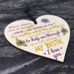 BESTIE Best Friend Friends Plaque Heart Birthday Thank You Gifts