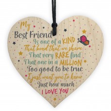 Friendship Gift Best Special Friend Wood Heart Sign Birthday