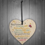 Friendship Gift Best Special Friend Wood Heart Sign Birthday