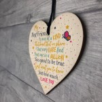 Friendship Gift Best Special Friend Wood Heart Sign Birthday