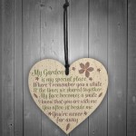 Wood Heart Garden Memorial Plaque Present Home Fence Shed Sign