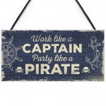 Funny Nautical Sign Captain Pirate Bar Pub Man Cave Plaque Gift