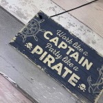 Funny Nautical Sign Captain Pirate Bar Pub Man Cave Plaque Gift