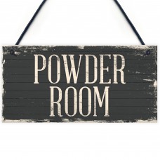 Vintage Powder Room Rustic Sign Wall Door Toilet Plaque