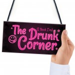 The Drunk Corner Shabby Chic Plaque Beer Vodka Home Bar Sign