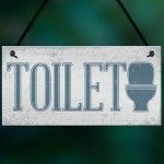 Shabby Chic Hanging Plaque Toilet Bathroom The Loo Door Sign