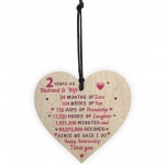 2nd Wedding Anniversary Gift Wooden Heart Cotton Wedding Gift