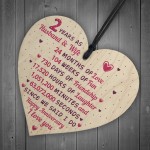 2nd Wedding Anniversary Gift Wooden Heart Cotton Wedding Gift