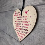 2nd Wedding Anniversary Gift Wooden Heart Cotton Wedding Gift