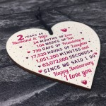 2nd Wedding Anniversary Gift Wooden Heart Cotton Wedding Gift