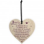 3rd Wedding Anniversary Gift Wooden Heart Leather Gift