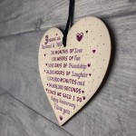 3rd Wedding Anniversary Gift Wooden Heart Leather Gift