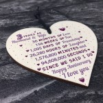 3rd Wedding Anniversary Gift Wooden Heart Leather Gift