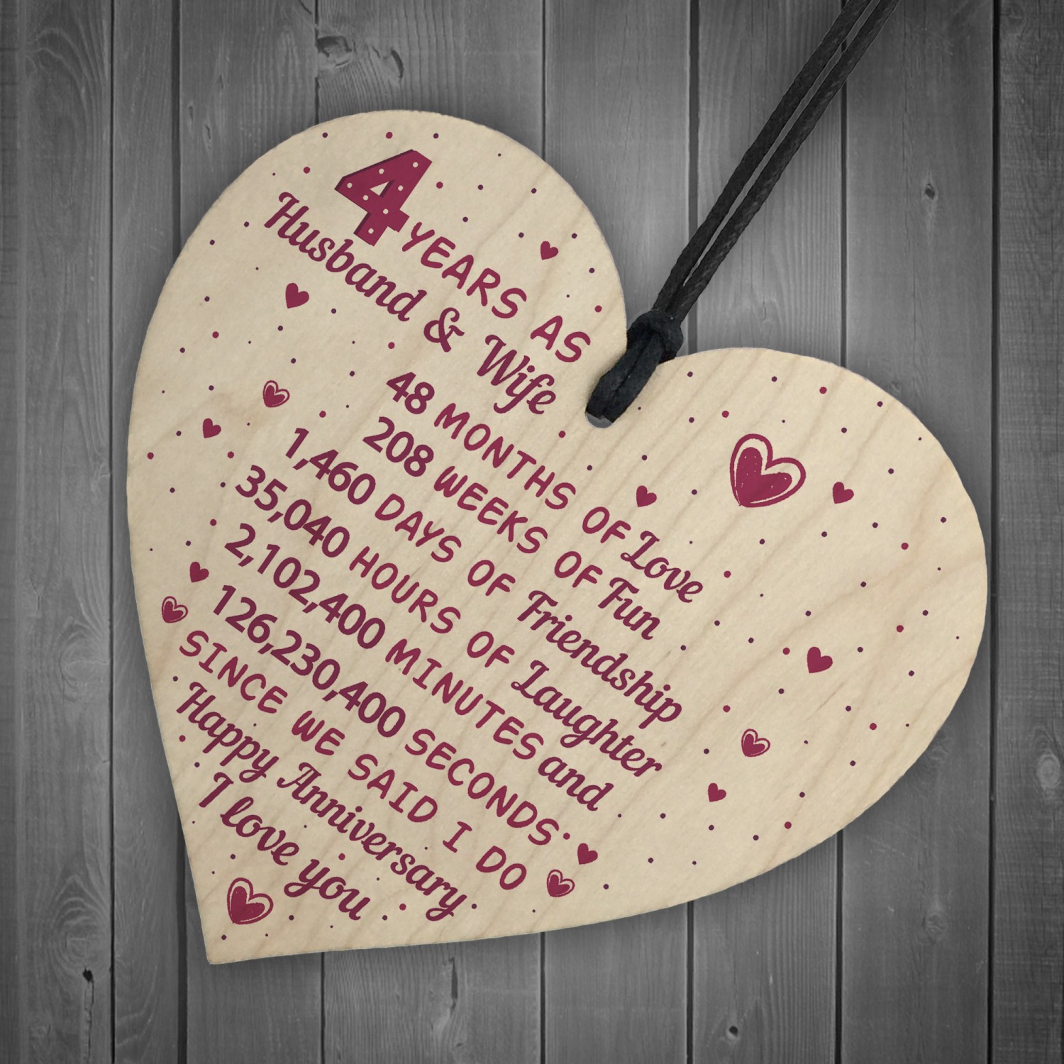  4th  Wedding  Anniversary  Gift  Heart Linen Fourth  Wedding  Gifts 