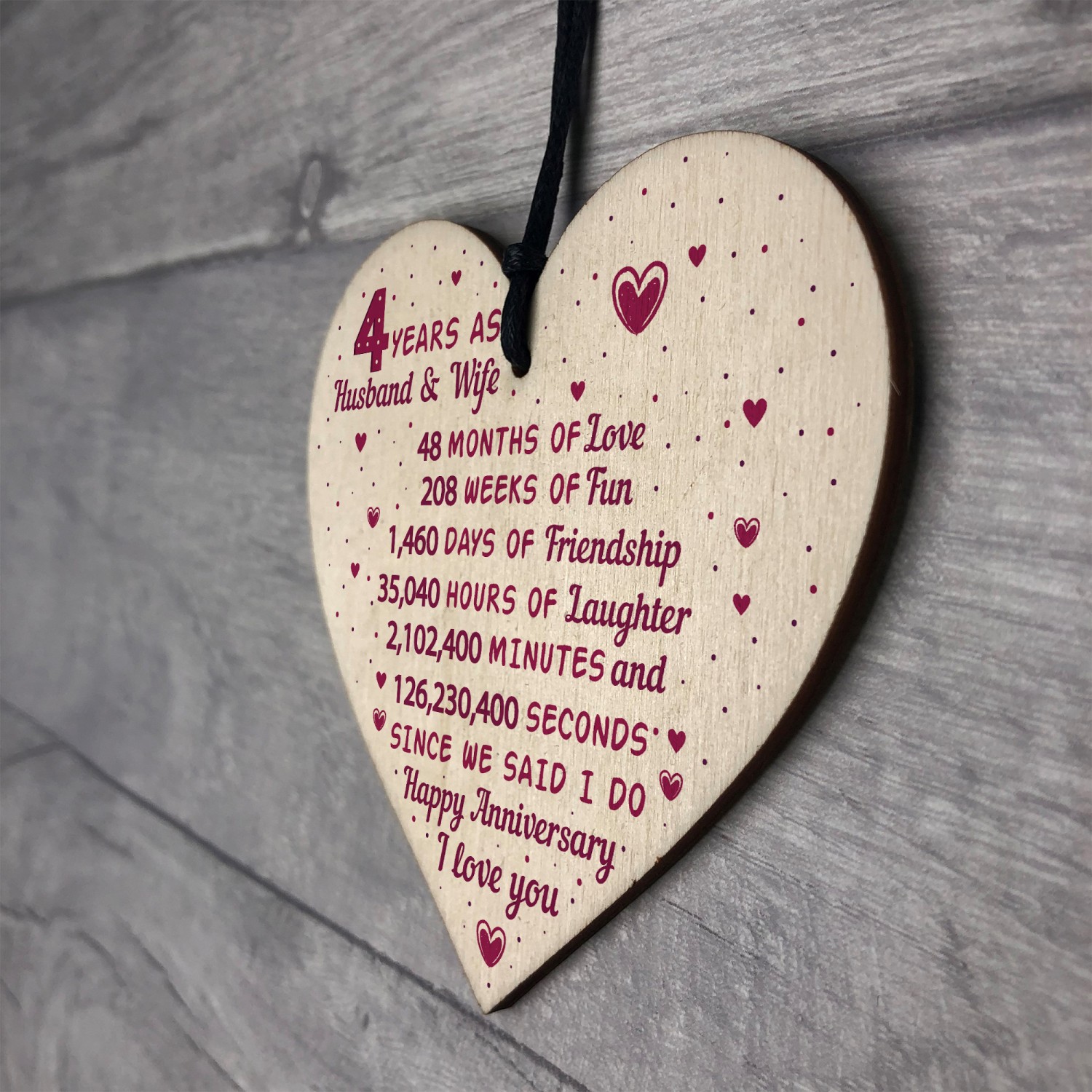  4th  Wedding  Anniversary  Gift  Heart Linen  Fourth  Wedding  Gifts 