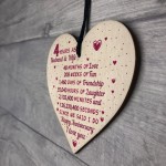 4th Wedding Anniversary Gift Heart Linen Fourth Wedding Gifts