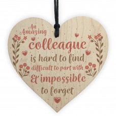 Friendship Colleague Gift Wooden Heart Plaque Work Friend Gift