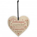 Friendship Colleague Gift Wooden Heart Plaque Work Friend Gift