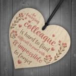 Friendship Colleague Gift Wooden Heart Plaque Work Friend Gift