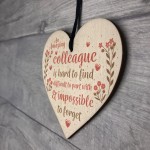 Friendship Colleague Gift Wooden Heart Plaque Work Friend Gift