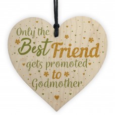 Godmother Gift Friendship Best Friend Christening Wood Heart