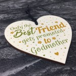 Godmother Gift Friendship Best Friend Christening Wood Heart