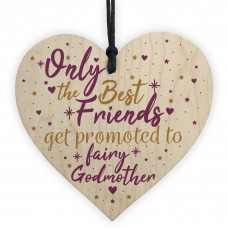 Best Friends Godmother Gift Christening Wooden Heart Plaque Gift