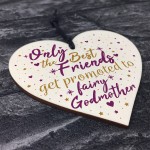 Best Friends Godmother Gift Christening Wooden Heart Plaque Gift