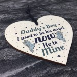 Daddys Boy Dad Memorial Heart Birthday Gifts For Garden Plaques