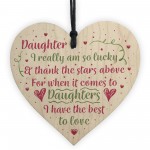 Handmade Gift For Daughter Wooden Heart Chic Birthday Plaque 