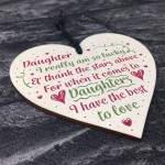 Handmade Gift For Daughter Wooden Heart Chic Birthday Plaque 