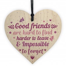Best Friends Friendship Gift Handmade Wood Heart Plaque Keepsake