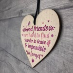 Best Friends Friendship Gift Handmade Wood Heart Plaque Keepsake