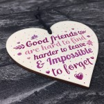 Best Friends Friendship Gift Handmade Wood Heart Plaque Keepsake