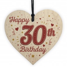Happy 30th Birthday Handmade Wooden Heart Keepsake Gift Props