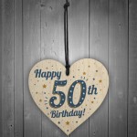 Handmade 50th Birthday Keepsake Wooden Heart Friendship Gift