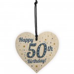 Handmade 50th Birthday Keepsake Wooden Heart Friendship Gift