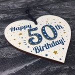 Handmade 50th Birthday Keepsake Wooden Heart Friendship Gift