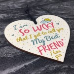 Thank You Best FRIEND Gifts Wood Heart Christmas Friendship Gift