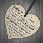 Godparents Wood Heart Godmother Godfathe Gift Christening Card