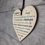 Godparents Wood Heart Godmother Godfathe Gift Christening Card