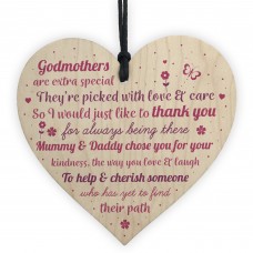 Thank You Godparents Heart Godmother Godfather Christening Card 