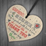 Godparent Godmother Godfather Gift Handmade Wooden Heart Plaque 